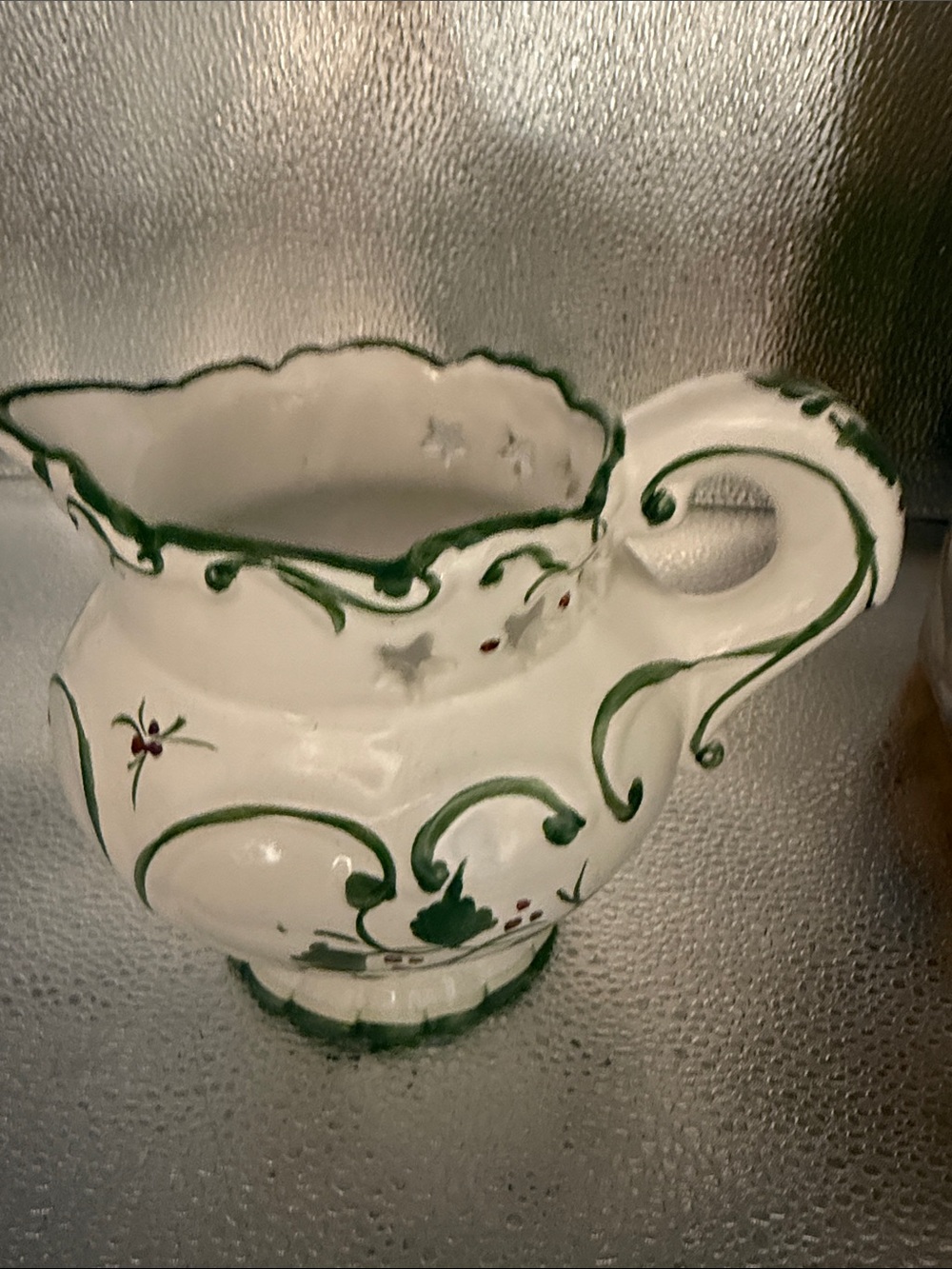 Hand-Painted  and Hand Crafted Decorative Earthenware Ceramic Pitcher